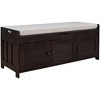 VYNXARIA Storage Bench with 3 Shutter-shaped Doors, Shoe Bench with Removable Cushion and Hidden Storage Space - 3 of 4