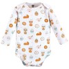 Hudson Baby Infant Girl Cotton Long-Sleeve Bodysuits, Pumpkin Spice Date 3-Pack - 4 of 4