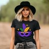 Simply Sage Market Women's Feather Mask Sparkle Short Sleeve Graphic Tee - 2 of 3