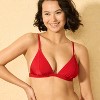 Women's Shiny Ribbed Triangle Bikini Top - Wild Fable™ - 3 of 4