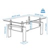 QingMoon Rectangle Glass Coffee Table, 2-Tier Clear Side Table, Modern Center Table with Metal Legs and Large Storage Space for Home, Office - 4 of 4