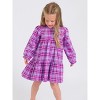 RuffleButts Toddler Girls Woven Long Sleeve Tiered Twirl Dress - 3 of 4