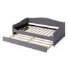 Sapphtopaz Daybed with Trundle and LED Teddy Fleece Upholstered Bed Frame with Wave Arm and Hidden Storage for Apartment, Kids Room - 2 of 4