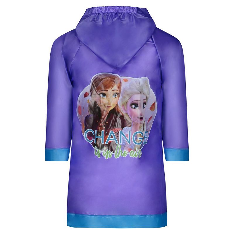 Frozen Elsa and Anna Girl’s Umbrella and Raincoat set, Kids Ages 4-7 (Blue/Purple), 3 of 6