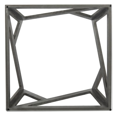 Transitional Gray-Brown 24" Square Wood & Glass Coffee Table
