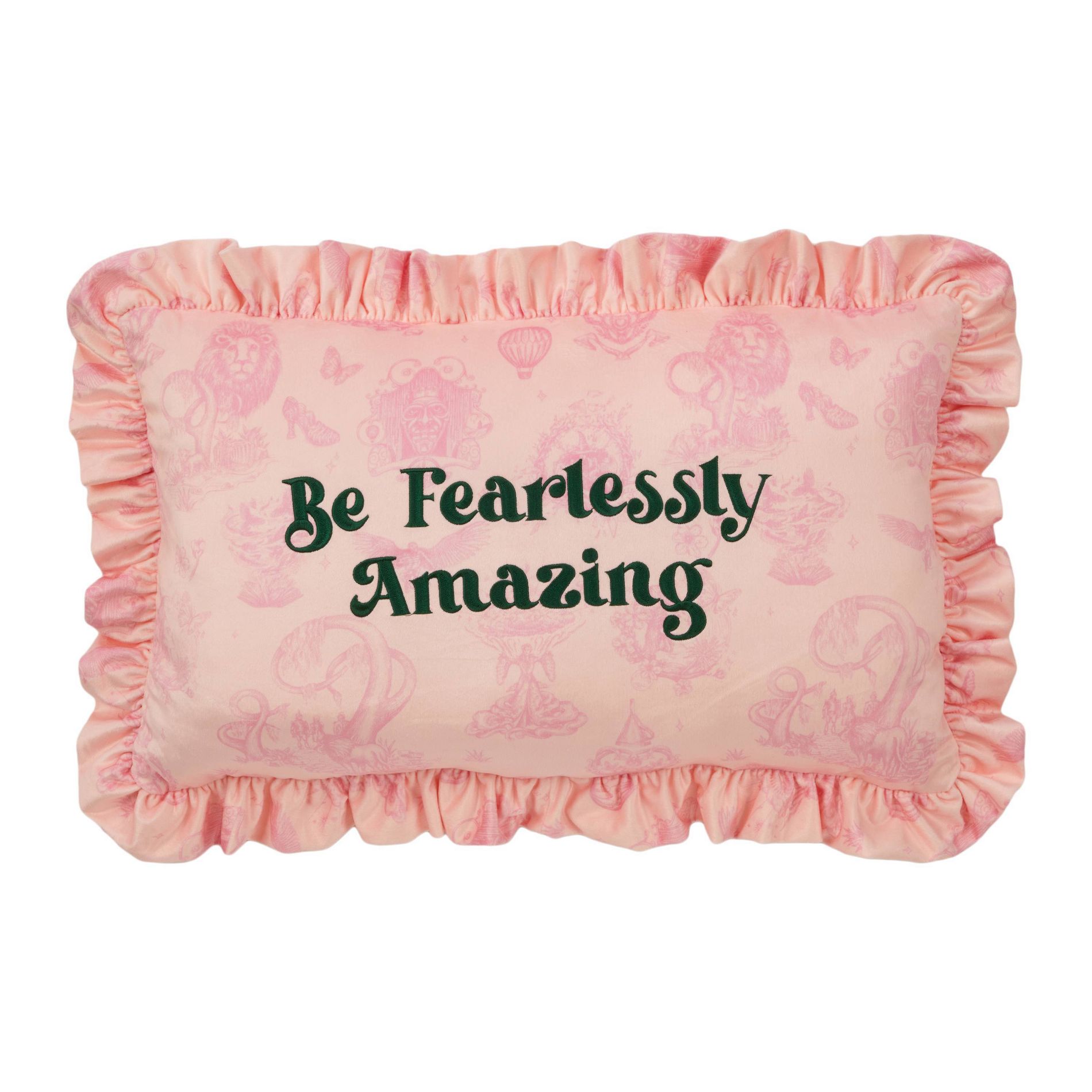 Wicked: For Good x Katie Kime 'Be Fearlessly Amazing' Rectangle Throw Pillow Pink
