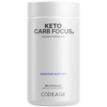 Codeage Keto Carb Focus - White Kidney Bean, Green Tea & Cinnamon Bark - Carb Blocker - 180ct