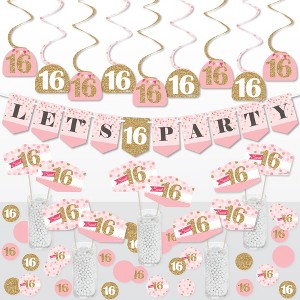 Big Dot of Happiness Sweet 16 - 16th Birthday Party Supplies Decoration Kit - Decor Galore Party Pack - 51 Pieces - 1 of 4