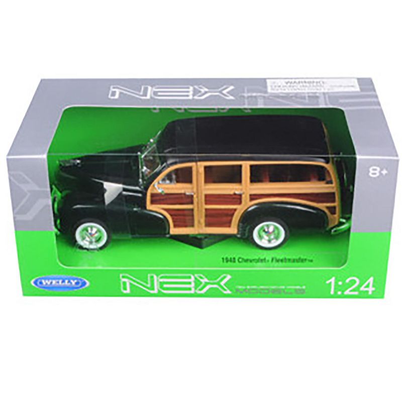 1948 Chevrolet Woody Wagon Fleetmaster Green 1/24 Diecast Model by Welly, 3 of 4