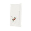 Saro Lifestyle Festive Candle Embroidered Napkin (Set of 6), White, 20"x20" - 2 of 3