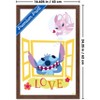 Trends International Disney Lilo & Stitch (2002) - Window Love with Angel Framed Wall Poster Prints - 3 of 4