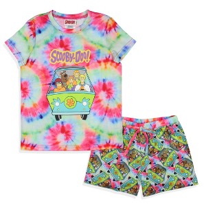Scooby-Doo Girls' Characters The Gang Mystery Machine Pajama Set Shorts Multicolored - 1 of 4