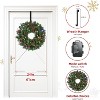 Luupatchy 24-Inch Christmas Wreath with Multicolor LED Lights, Pine Cones & Red Berries - Includes Wreath Hanger,Dark Green - 2 of 4