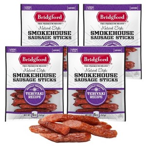 Bridgford Smokehouse Sausage Sticks Teriyaki 5 oz - Gluten free High Protein Smoked Sausage Sticks for a variety of dietary preferences - 1 of 4