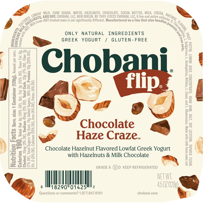 Chobani Flip Low-Fat Chocolate Hazelnut Haze Craze Greek Yogurt - 4.5oz, 3 of 10