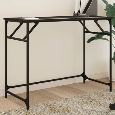 vidaXL Desk Black 39.4 in.x17.7 in.x29.9 in. Engineered Wood and Powder-coated Steel