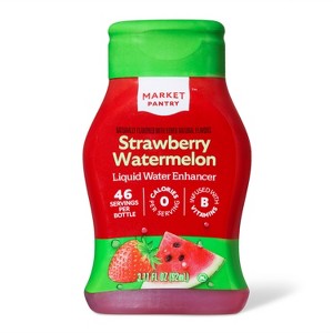 Strawberry Watermelon Naturally Flavored with other Natural Flavors Liquid Water Enhancer Drops - 3.11 fl oz - Market Pantry™ - 1 of 3
