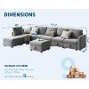 Modular Sectional Sleeper Sofa & Storage Seats Reversible Sofa with Chenille Fabric 9 Seater Sectional Sofa, Convertible Sectional Couches - 2 of 4