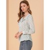 Allegra K Women's Ruffle Tie Neck Elegant Chiffon Floral Blouse - 4 of 4