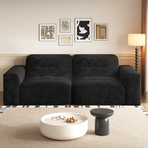 83.6'' Sparkling Chenille Modular Tufted 3-Seater Sofa with Deep Seat, Ergonomic Support, and No Assembly Required - 1 of 4