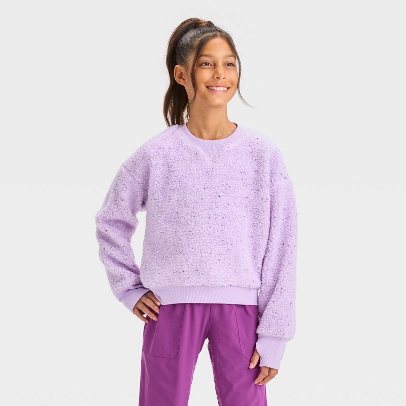 Girls&#39; Faux Fleece Shearling Pullover - All In Motion™, 1 of 5