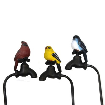 Home & Garden 17.0" Summer Birds Planter Pokes Set/3 Yard Decor Pick Stake Cardinal Direct Designs International  -  Decorative Garden Stakes