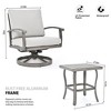 HAPPATIO Aluminum Outdoor Bistro Set, 3 Piece Swivel Patio Chairs with Cushions and Side Table, Patio Furniture Set for Backyard Porch (Gray) - 4 of 4