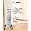 R.W.FLAME Oil Filled Radiator Heater, Adjustable Thermostat, 3 Heat Settings, Portable Quiet Heater with Tip-over & Overheating Functions, GREY - 3 of 4