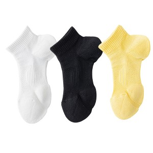 Anna-Kaci 3 Pairs Women's Ankle Athletic Socks Soft Cotton Cushioned Breathable Design with Ribbed Cuffs for Active Casual Wear - 1 of 4