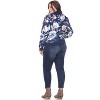 Women's Plus Size Floral Bomber Jacket - White Mark - 3 of 3