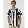 Lars Amadeus Men's Summer Striped Shirts Short Sleeves Button Down Beach Color Block Shirt - 2 of 4