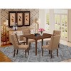 5-Piece Mahogany Finish Solid Wood Top Button Tufted Dining Room Set  (Seats-4) - 2 of 4