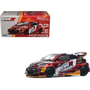 Toyota Goodride GR Yaris RHD "EVA RT Production Model-02" Red Metallic with Graphics 1/64 Diecast Model Car by Pop Race - 1 of 4