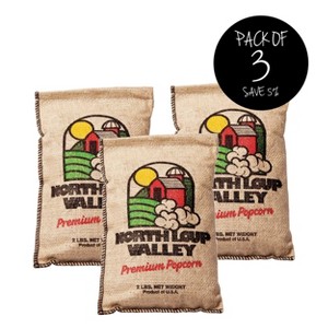 Popcorn County USA 2lb Yellow Un-Popped Popcorn Kernals in Burlap Bag - Pack of 3 - 1 of 4