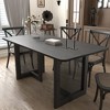 PexFix 67" x 33.5" Farmhouse Kitchen Dining Room Table Furniture Square Black Kitchen Table with Rattan Woven Legs for Kitchen Bar Living Room - 4 of 4