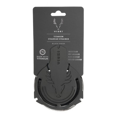Black Titanium Staghead Stainless Steel Cocktail Strainer