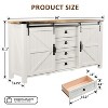 SinCiDo Farmhouse 60"Dressing Table with Sliding Barn Door and 4 Drawers,Drawer Cabinet Living Room,Bedroom,Coffee Bar - 3 of 4