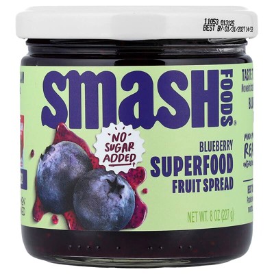 Smash Foods, Superfood Fruit Spread, Blueberry, 8 oz
