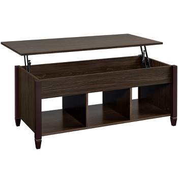 Yaheetech Lift Top Coffee Table With Hidden Compartment & 3 Cube Open Shelves For Living Room
