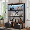Metal Bookcase with Drawers, 3-Shelf Bookcase with LED, Display Stand for Living Room Home Office Entryway Bedroom - 2 of 4