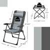 Costway 4PCS Patio Folding Dining Chair Ottoman Set Recliner Adjustable Gray - 2 of 4