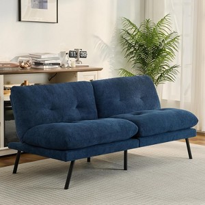 Dyonery 72" Convertible Futon Sofa Bed with 6.7" Thick Removable Cushion Retro Black - 1 of 4