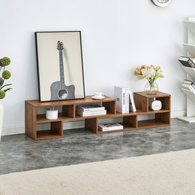 DOMETOUR 2 Piece Cube TV Stand, Gaming Entertainment Center with Open Shelves, Modular Media Console Bookcase for Living Room