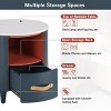 KWPZQEB Nightstand, Modern Bedside Table with Drawers & Open Storage Shelf, Round Sofa End Table for Bedroom, Living Room - 4 of 4
