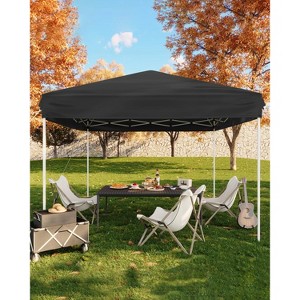 10x10 Pop Up Canopy with 3 Height Settings, Easy Setup, 4 Sandbags & Carry Bag For Camping, Parties, Events - 1 of 4