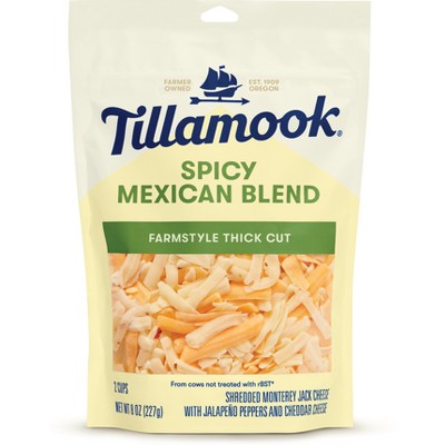 Tillamook Spicy Mexican Blend Farmstyle Thick Cut Cheese Shreds - 8oz