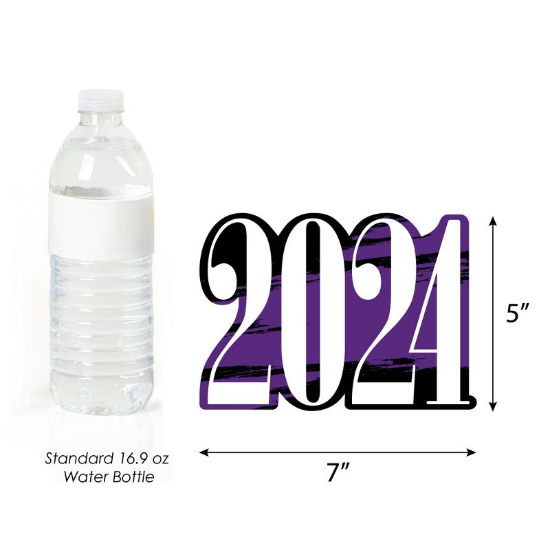 Big Dot of Happiness 2024 Purple Graduation Decorations - DIY Party Essentials - Set of 20, 5 of 6
