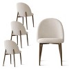 5-Piece Dining Set 46" Walnut Round Dining Table with Armless Dining Chairs Upholstered & Metal Leg for Small Space,Dining Room-Tanpinhause - 3 of 4