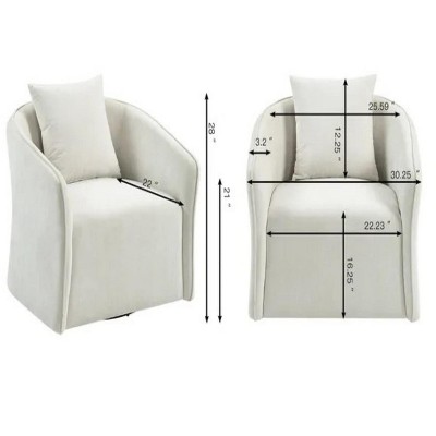 28.4"Mid Century Modern Accent Chair with Wood Frame