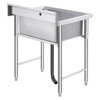 CuisinSmart Stainless Steel Commercial Kitchen Sink, Free Standing, Single/Double/Three Bowl Sink Basin, Small Prep & Utility Sink - 2 of 4